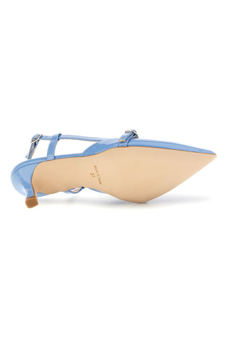 Scarpe slingback azzurre a punta con cinturini Pittarello glam 3790