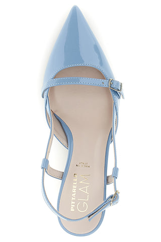 Spitze Spitze blau Slingback Schuhe mit Riemen Pittarello glam 3790
