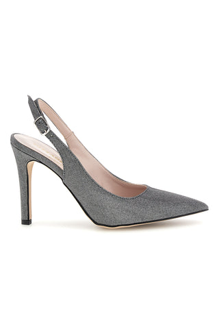 Graue Pumps mit Glitzer und Riemen Pittarello couture 3016