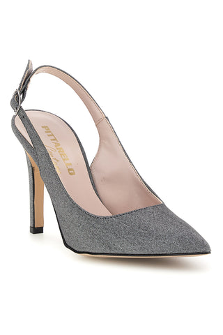 Graue Pumps mit Glitzer und Riemen Pittarello couture 3016