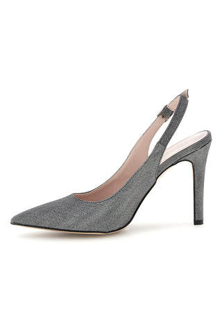 Graue Pumps mit Glitzer und Riemen Pittarello couture 3016