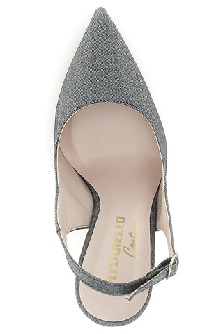 Graue Pumps mit Glitzer und Riemen Pittarello couture 3016