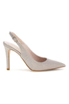 Beige Pumps mit Glitzer und Riemen Pittarello couture 3016