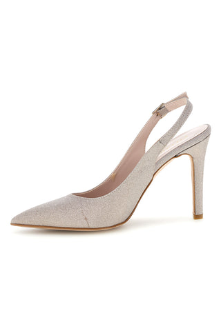 Beige Pumps mit Glitzer und Riemen Pittarello couture 3016