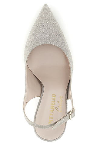Beige Pumps mit Glitzer und Riemen Pittarello couture 3016