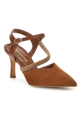 Braune Pumps mit Riemchen Pittarello couture 65302