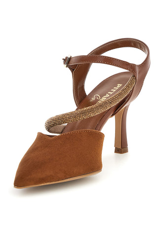 Braune Pumps mit Riemchen Pittarello couture 65302