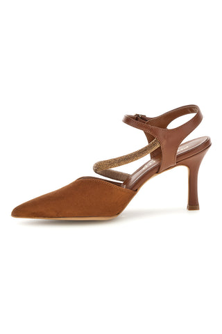 Braune Pumps mit Riemchen Pittarello couture 65302