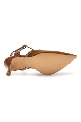 Braune Pumps mit Riemchen Pittarello couture 65302