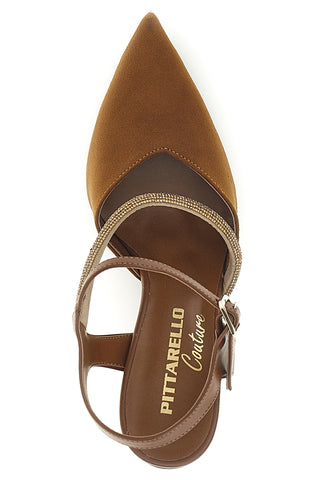 Braune Pumps mit Riemchen Pittarello couture 65302