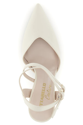 Weiße Pumps mit Riemen Pittarello couture 3811S