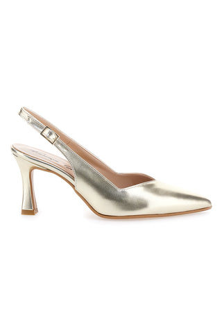 Goldfarbenes Damen-Dekolleté mit Slingback-Riemen Francesca Gritti 149