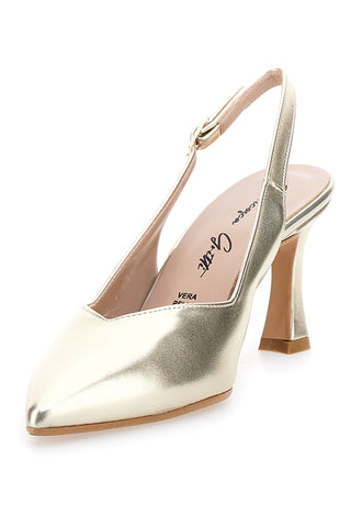 Goldfarbenes Damen-Dekolleté mit Slingback-Riemen Francesca Gritti 149