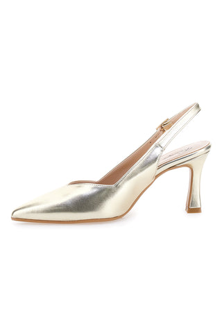 Goldfarbenes Damen-Dekolleté mit Slingback-Riemen Francesca Gritti 149
