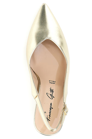 Goldfarbenes Damen-Dekolleté mit Slingback-Riemen Francesca Gritti 149