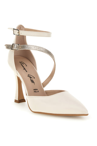 Décolleté beige in vera pelle con cinturino Francesca gritti 194