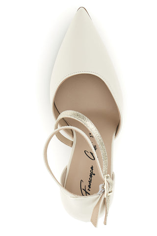 Décolleté beige in vera pelle con cinturino Francesca gritti 194