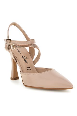 Spitze beige Pumps mit Riemen Francesca gritti 197