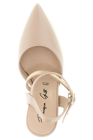 Spitze beige Pumps mit Riemen Francesca gritti 197