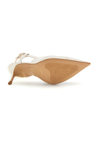Beige Echtleder Pumps mit Riemen Francesca Gritti P7060