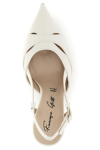 Beige Echtleder Pumps mit Riemen Francesca Gritti P7060