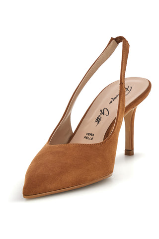 Décolleté slingback Marroni con punta affusolata Francesca Gritti P7061