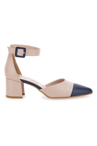 Décolleté nude e blu con cinturino Francesca Gritti 113