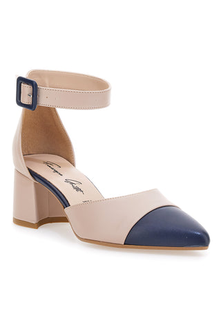 Décolleté nude e blu con cinturino Francesca Gritti 113