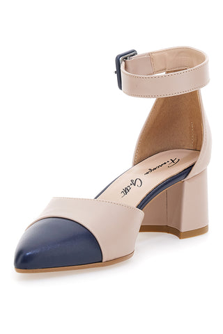 Décolleté nude e blu con cinturino Francesca Gritti 113