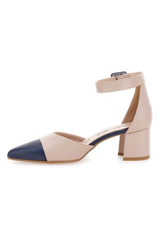 Décolleté nude e blu con cinturino Francesca Gritti 113