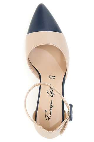 Décolleté nude e blu con cinturino Francesca Gritti 113