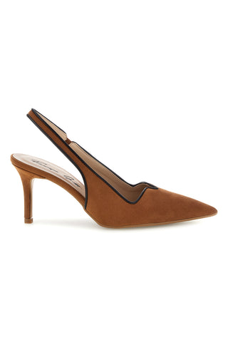 Lederfarbene Pumps mit Slingback-Riemen Handgefertigt Made in Italy Francesca gritti P0701