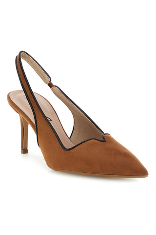 Lederfarbene Pumps mit Slingback-Riemen Handgefertigt Made in Italy Francesca gritti P0701