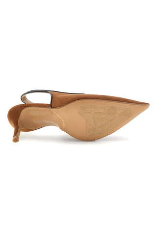 Lederfarbene Pumps mit Slingback-Riemen Handgefertigt Made in Italy Francesca gritti P0701