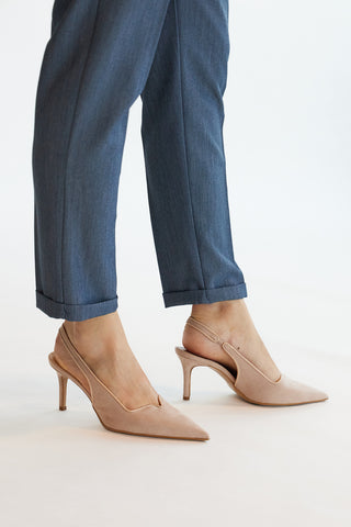 Décolleté nude con cinturino slingback Lavorazione artigianale Made in Italy Francesca gritti P0701
