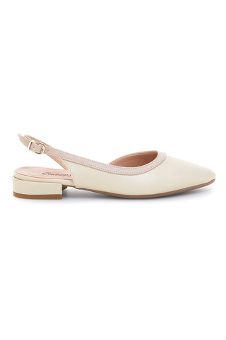 Ballerine Beige Made in Italy con cinturino Pittarello couture 6011