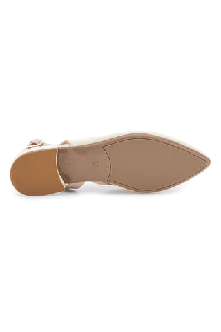 Beige Made in Italy Ballerinas mit Riemen Pittarello couture 6011