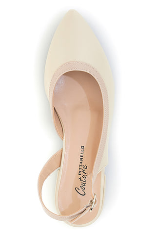 Beige Made in Italy Ballerinas mit Riemen Pittarello couture 6011