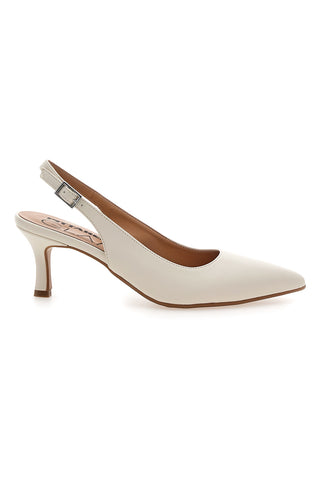 Décolleté slingback panna con tacco Pittarello Glam 934