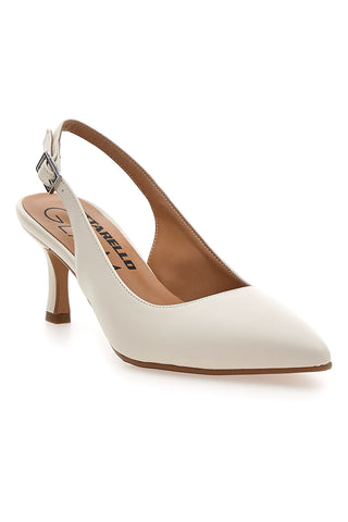 Cremefarbene Slingback-Pumps mit Absätzen Pittarello Glam 934