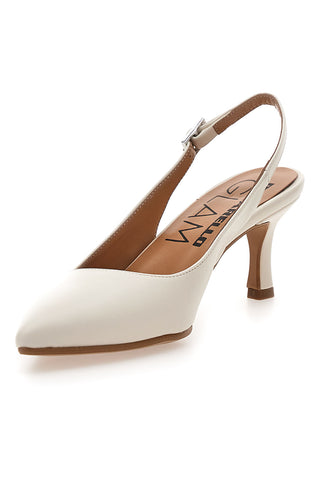Cremefarbene Slingback-Pumps mit Absätzen Pittarello Glam 934