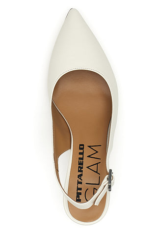 Cremefarbene Slingback-Pumps mit Absätzen Pittarello Glam 934
