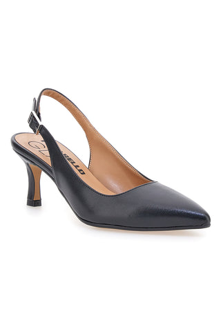 Décolleté slingback nera con tacco Pittarello Glam 934