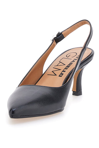Décolleté slingback nera con tacco Pittarello Glam 934
