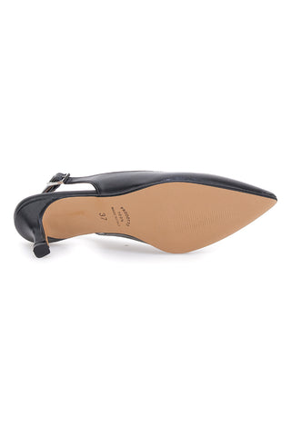 Décolleté slingback nera con tacco Pittarello Glam 934