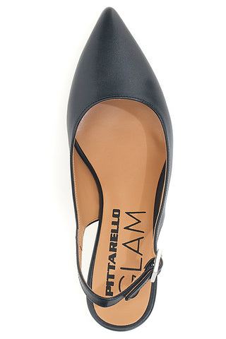 Décolleté slingback nera con tacco Pittarello Glam 934