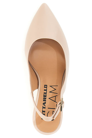 Décolleté slingback nude Made in Italy Pittarello Glam 935