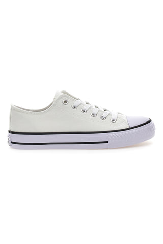 Sneakers basse bianche in tela suola platform Original Marines 4814