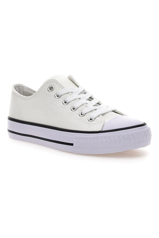 Original Marines 4814 weiße Low-Top-Canvas-Sneaker mit Plateausohle