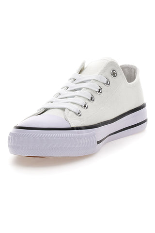 Original Marines 4814 weiße Low-Top-Canvas-Sneaker mit Plateausohle